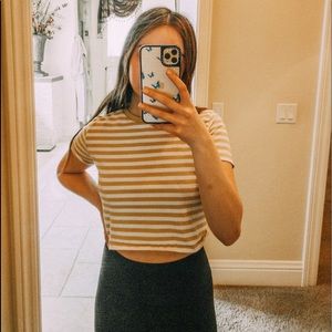 SOLD brandy melville✨cropped yellow tshirt